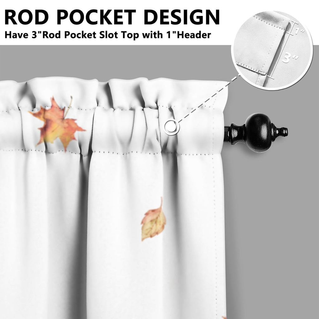 Fall Thanksgiving Kitchen Curtain Valance 3 Piece Set, Blue Pumpkin Sunflower Kitchen Decor, Thanksgiving Curtains