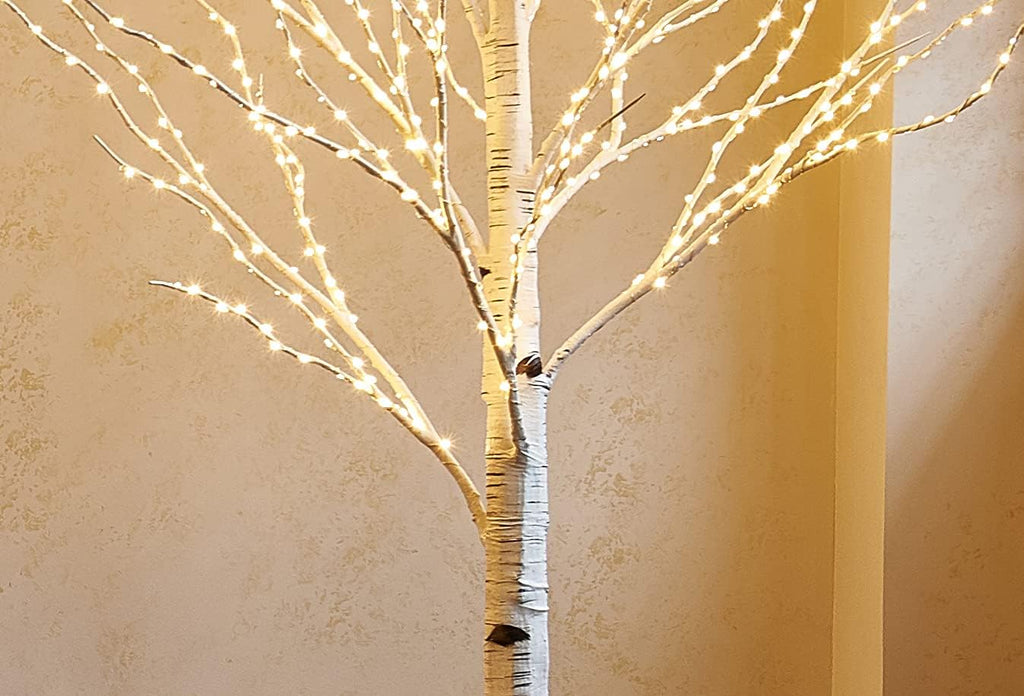 Lighted Birch Tree 6FT 330L Warm White Fairy Lights, White Twig Tree Lights for Indoor Outdoor Home Thanksgiving