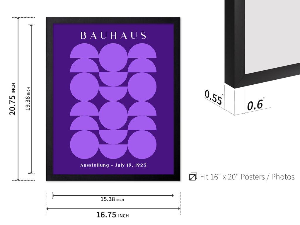 Vintage Bauhaus Poster - Retro Circles & Semi Circles Print - Geometric Art - Minimal Gift for Men, Women - Abstract