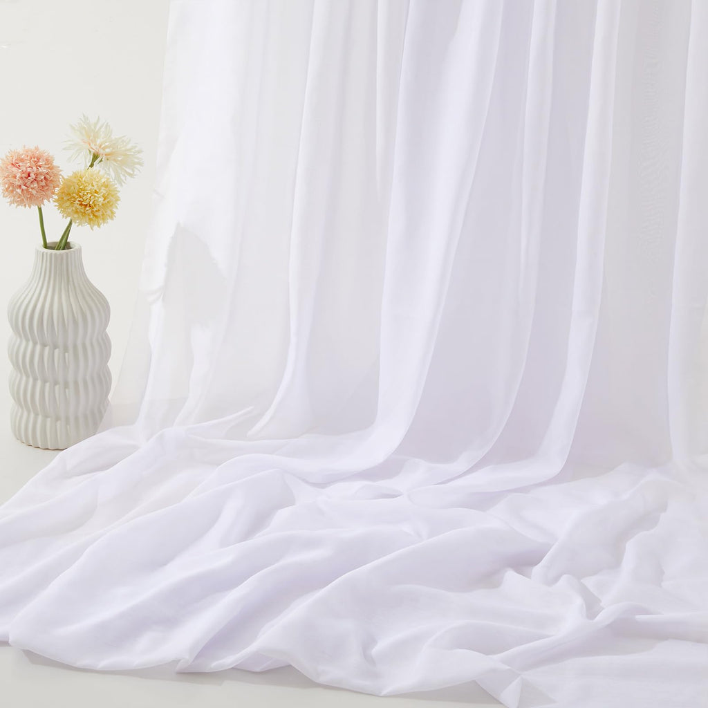 White Chiffon Fabric by The Yard, 1 Yard, 60 Inch