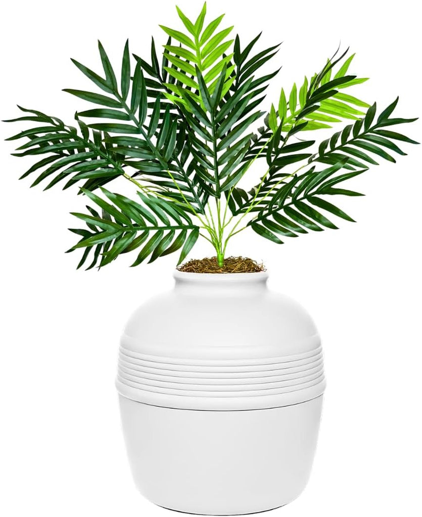 Hidden Litter Box Planter, Decorative Cat Litter Enclosure with Carbon Filter, Artificial Palm Plant