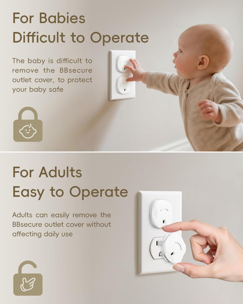 60 Packs Baby Resistant Outlet Covers White - Child Safety