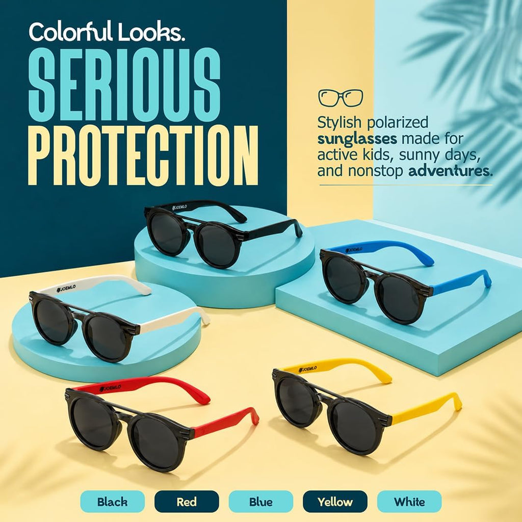 Kids Sunglasses Polarized UV400 Protection Unbreakable Ages 4-12 Boys Girls