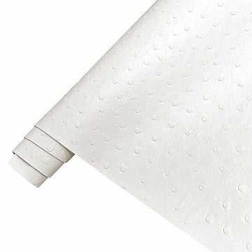 Ostrich Faux Leather Vinyl Roll 12x53 inches Solid Textured Synthetic Crafts Fabric for Leather Keychains Purse