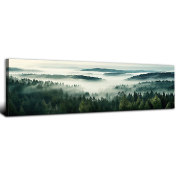 Great Smoky Mountain Canvas Wall Art Misty Blue Ridge Mountains Wall Decor Vintage Nature Landscape Picture Bedroom