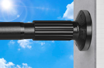 Tension Curtain Rod 51-165In(4.25-13.75Ft), Extra Long Outdoor Curtain Rod No Drilling for Window or Bathroom Patio