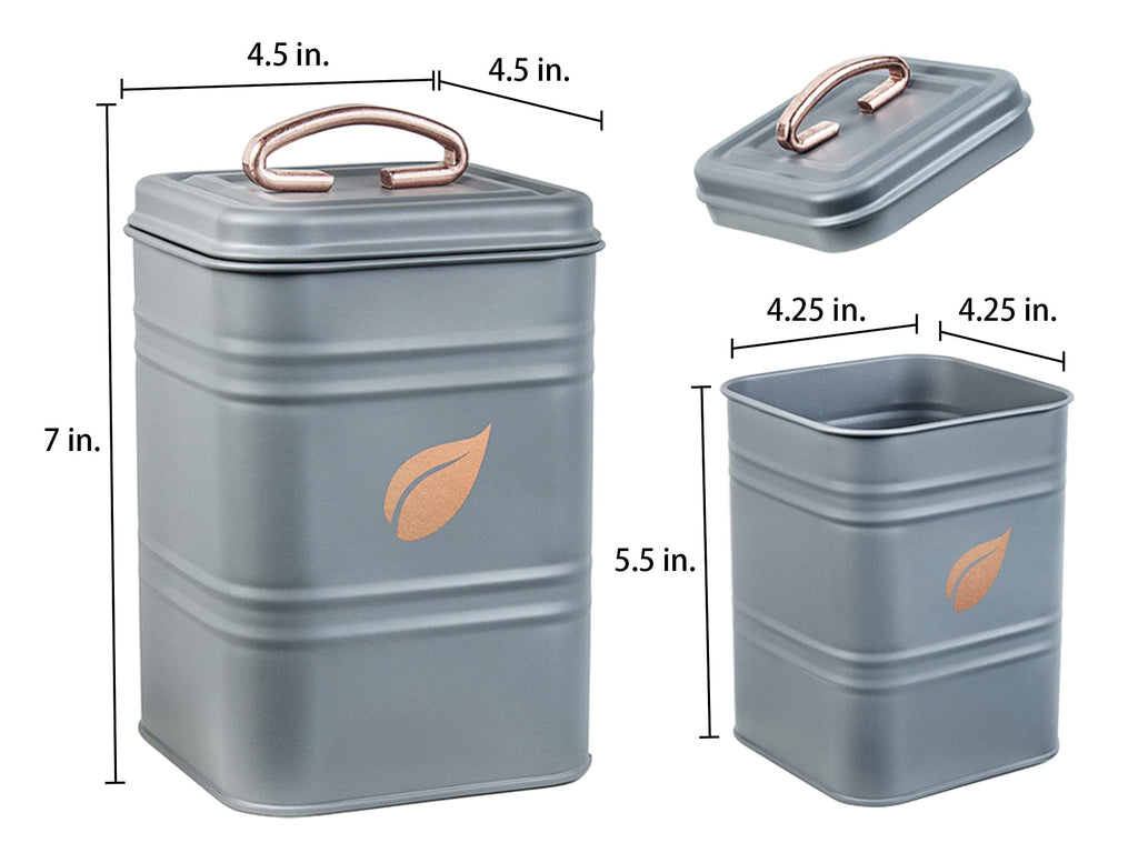 Saf-Care Kitchen Canisters - Farmhouse Grey Kitchen Decoration of Canister Set with Multiple Preservation Purposes by