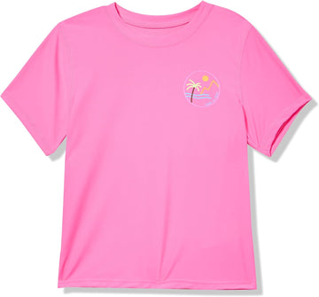 Girls' Swim UPF 50+ Short Sleeve Sun Tee Rash Guard Shirt