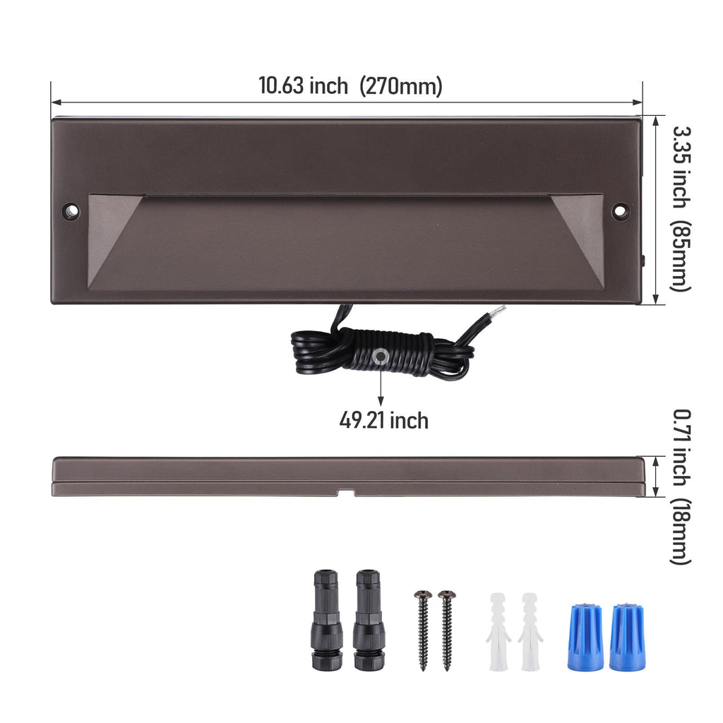 10.6 Inch 5CCT Low Voltage LED Step Lights, Surface Mount