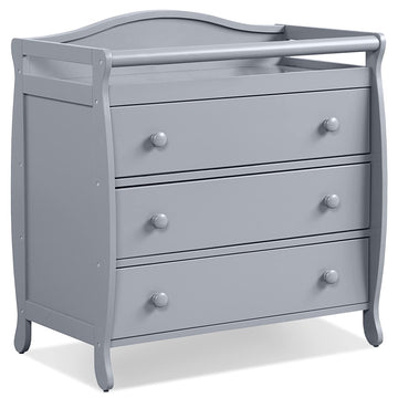3-Drawer Changing Table, Infant Diaper Changing Station with Drawers, Safety Rails & Strap, Baby Changing Table