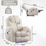 Power Recliner Chair with Heat and Massage for Adults