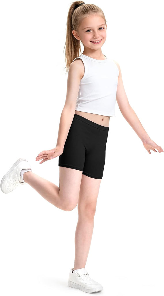 Girls Bike Shorts Kids Cartwheel Biker Under Dress Shorts 4 Pack