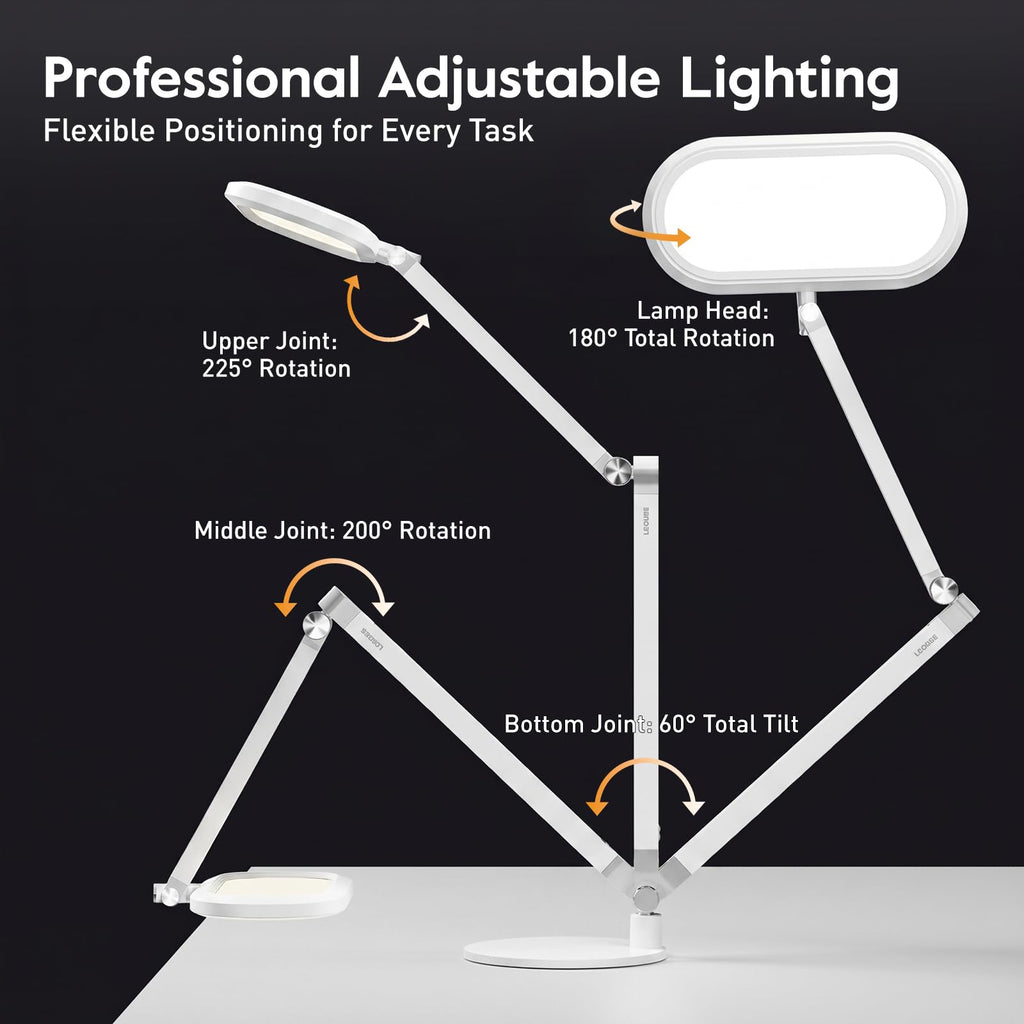 Premium LED Desk Lamp, Dual-Sided Soft Lighting with Knob Remote