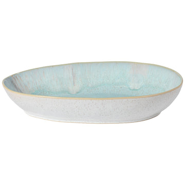 Ceramic 14.25" x 9" Oval Baker - Eivissa Collection, Sea Blue | Oven & Dishwasher Safe Bakeware | Food Safe Glazing
