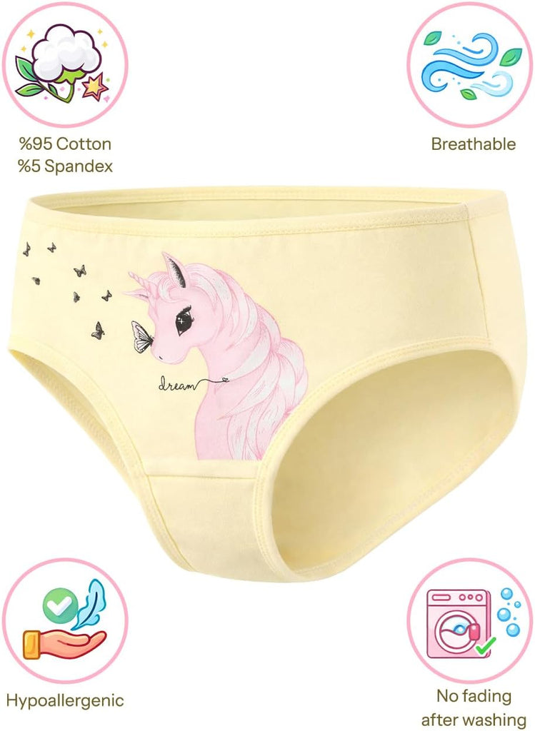 Girls' Soft Cotton Underwear - Kids Bikini Brief Panties for Girls and Toddlers Pack, Age