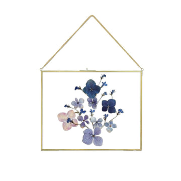 11x14 Inch Pressed Flowers Glass Picture Frames for Artwork Certificate, Horizontal Gold Brass Double Glass Clip