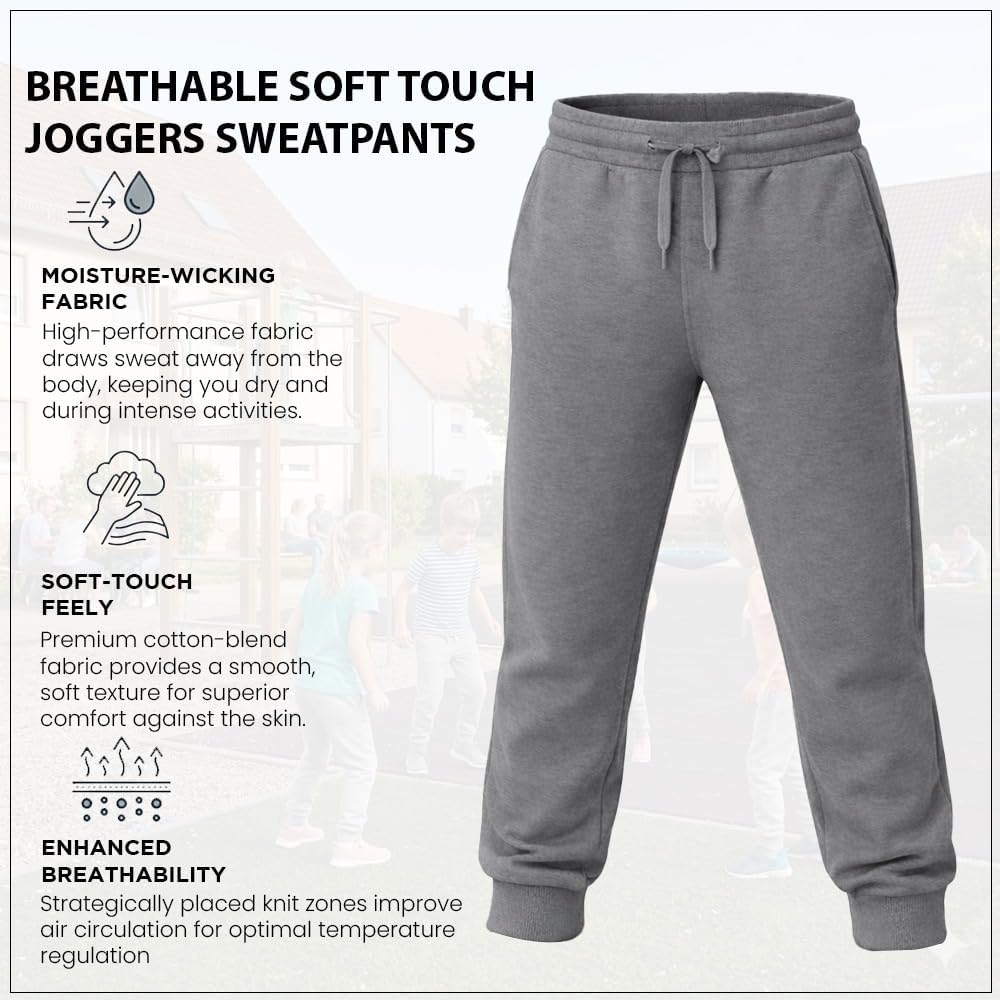 24 Pack of Boys Jogger Bulk Sweatpants, Comfy Lounge Joggers for Kids