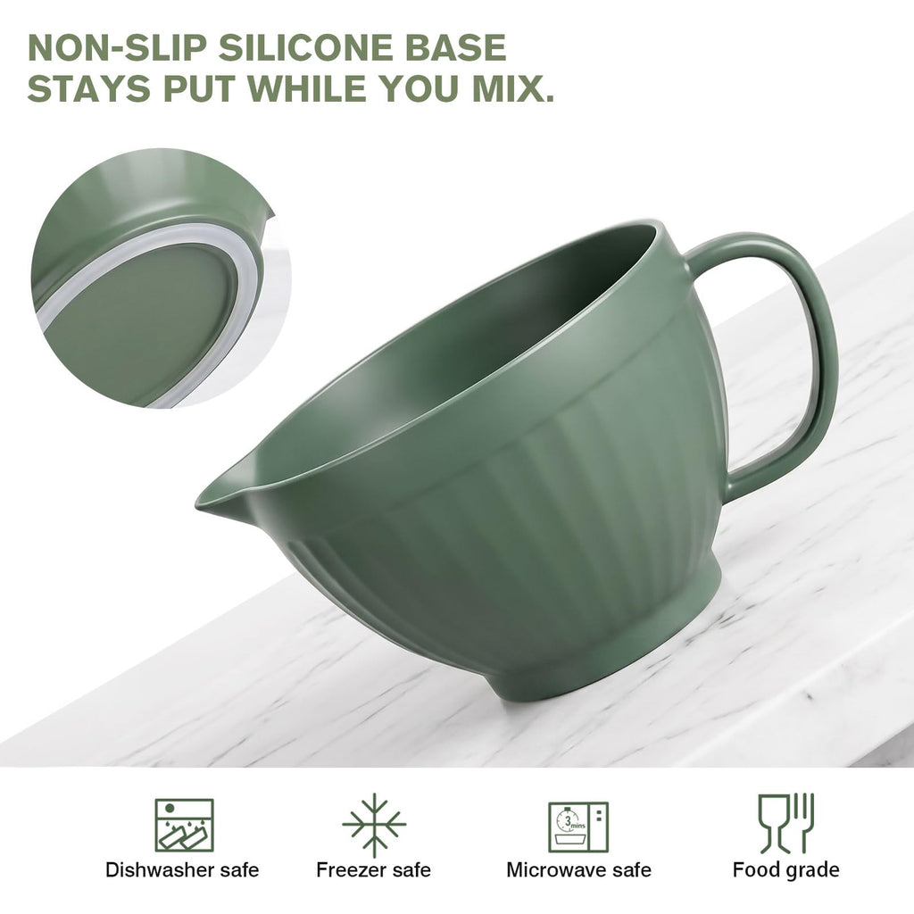 Mixing Bowls with Pour Spout Set of 3 (Gradient Green)