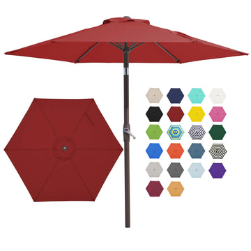 7.5 ft Outdoor Patio Umbrella, Table Umbrella, Red