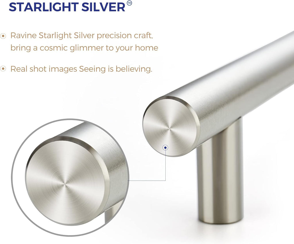 30 Pack 5'' Cabinet Pulls Brushed Nickel Stainless Steel Kitchen Drawer Pulls Cabinet Handles 3" Hole Center