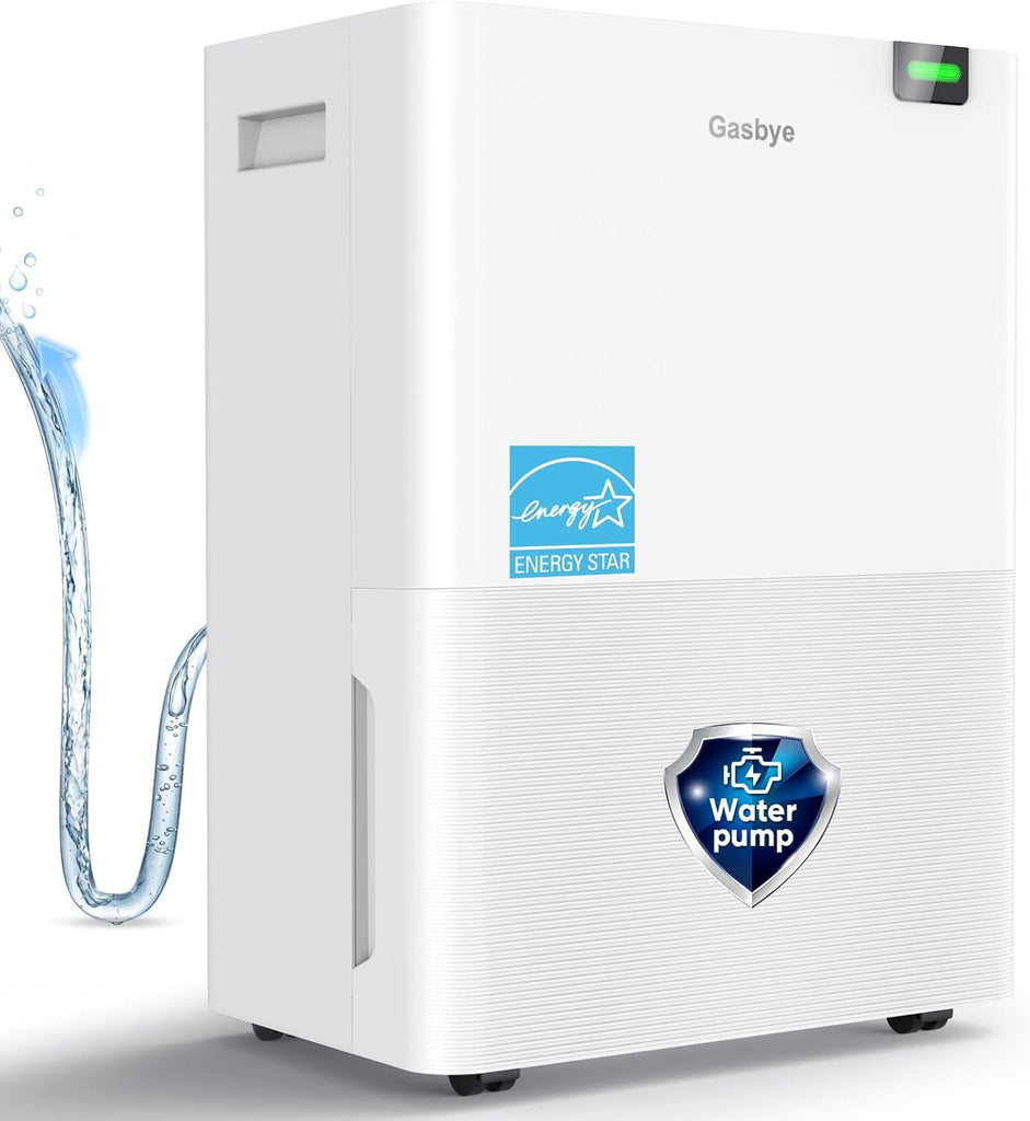 Energy Star 2026 Dehumidifier with [𝗥𝗲𝗽𝗹𝗮𝗰𝗲𝗮𝗯𝗹𝗲 Pump] for Basement - [44dB Quiet, Easy to Clean & Clog