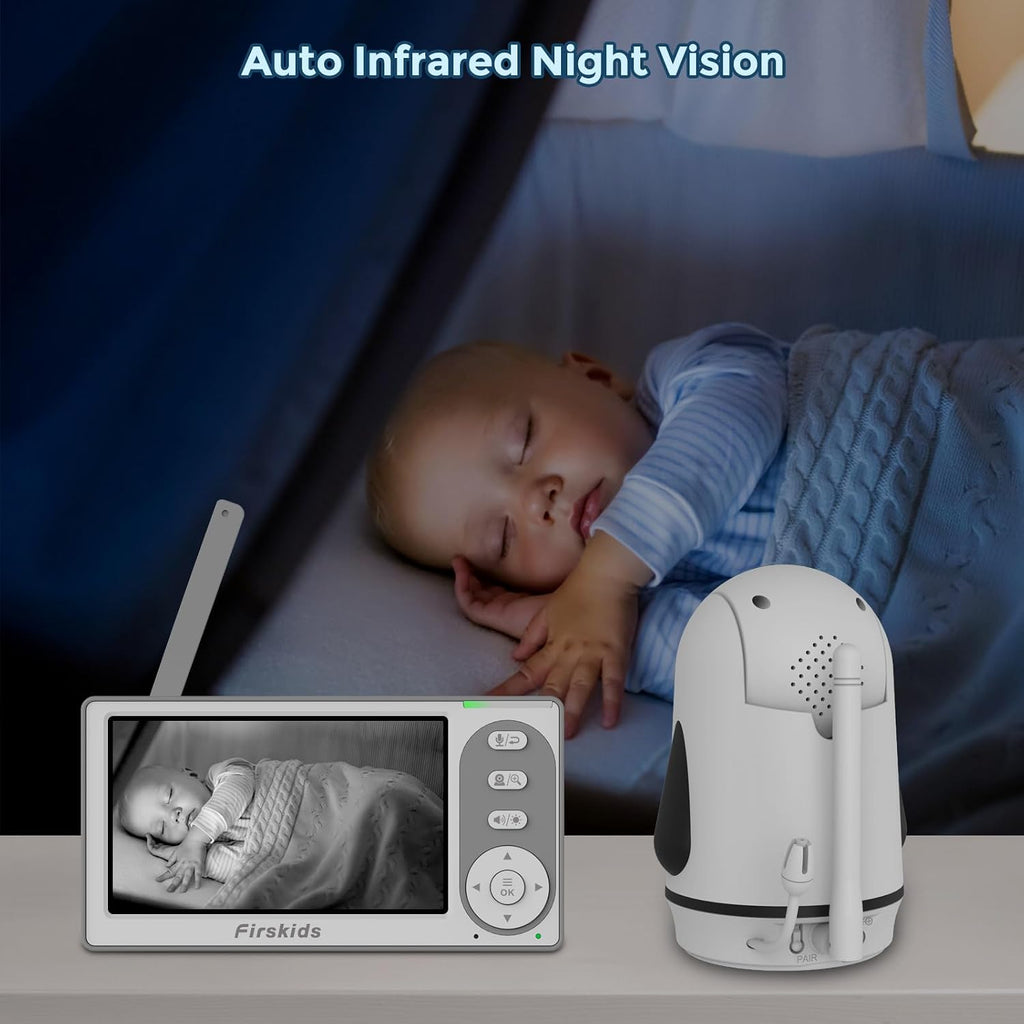 Monitor - 1000ft Long Range Baby Monitor with Camera and Audio No WiFi, Built in 3500mAh Battery,Auto Night Vision