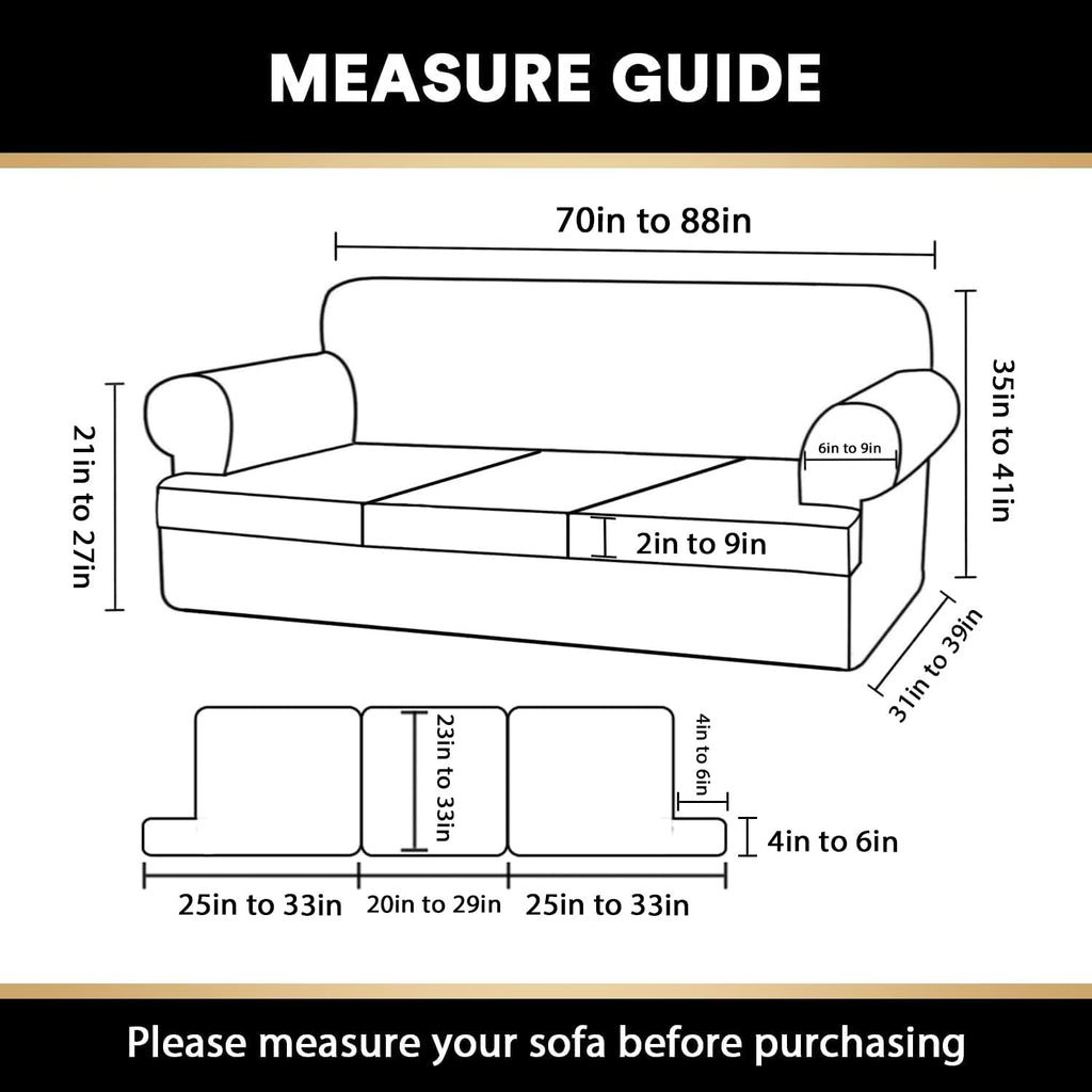 T Cushion Sofa Slipcover 4 Pieces Sofa Covers for T Cushion Couch Soft Sofa Slip Covers Furniture Protector with 3