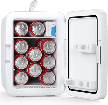 Compact Mini Fridge, 10L Portable Small Refrigerator, 2.6 Gal Mini Fridge with AC/DC Adapters, Small Cosmetics Cooler