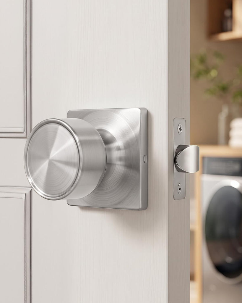 Brushed Nickel Closet Door Knobs Interior, 6 Pack