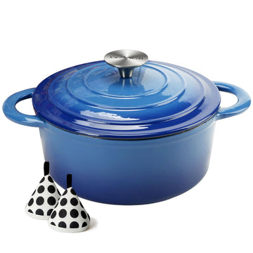 5 QT Enameled Cast Iron Dutch Oven with Self-Basting Lid