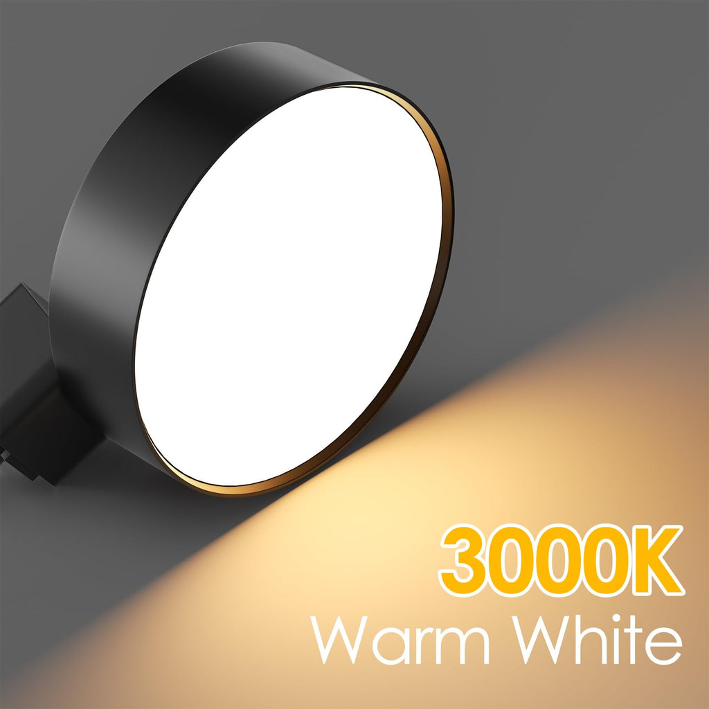 Diffuse LED Track Lighting Heads H Type, 12W 3000K, 4 Pack Black