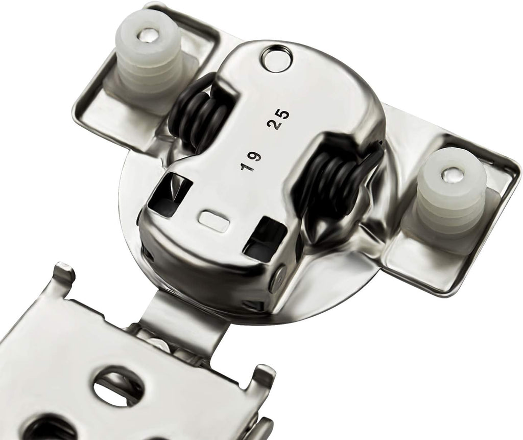 60 Pack (30 Pairs) 1/2 Inch Overlay Soft Close Hinges Cabinets - Satin Nickel Hidden Concealed Hinge, Stainless Steel