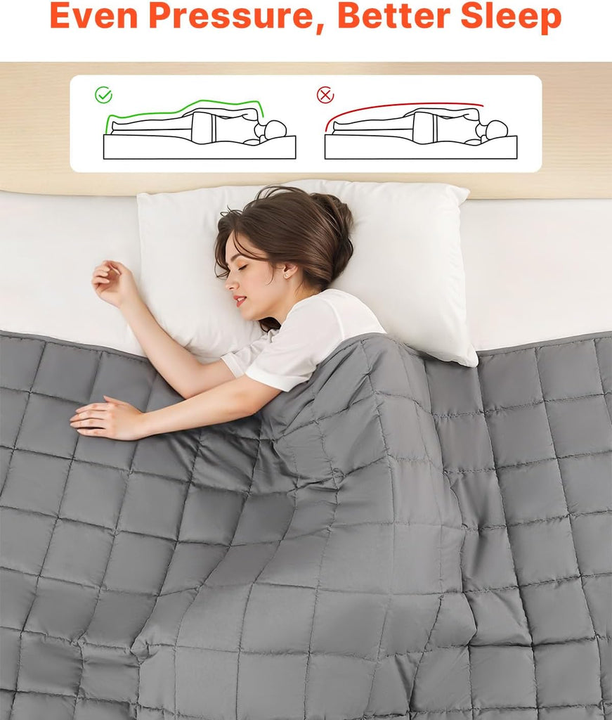 Weighted Blanket 88 x 104 inch - King, 20 lbs Heavy Blanket with Cooling Glass Beads, Soft & Breathable for