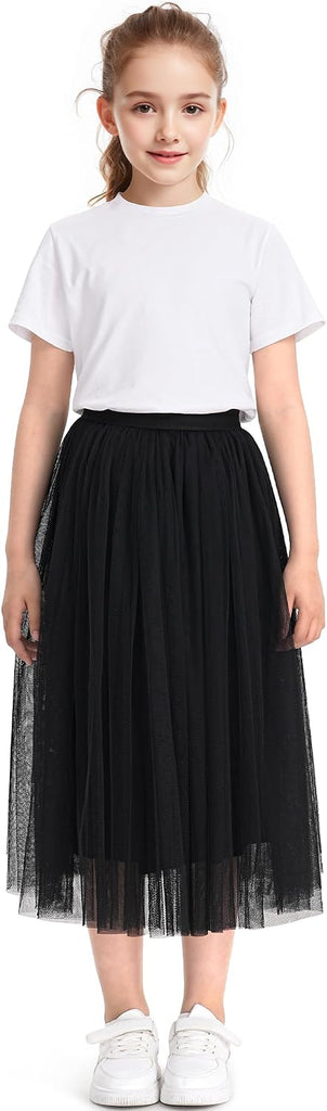 Girls Tulle Skirts A-line Mesh Skirt Long Tutu Skirts for Girls