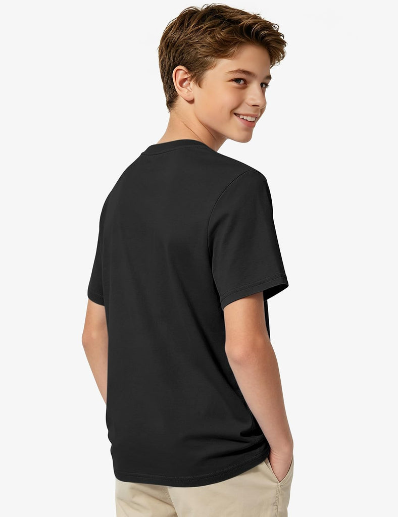 4 Pack Boys Shirts Short Sleeve Cotton T-Shirts Kids Plain Basic Top