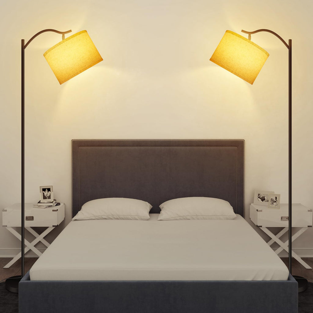 Floor Lamp, Arc Floor Lamp with Remote Control, Stepless Dimmable Brightness & Colors Temperature 2700k-6500k, Modern