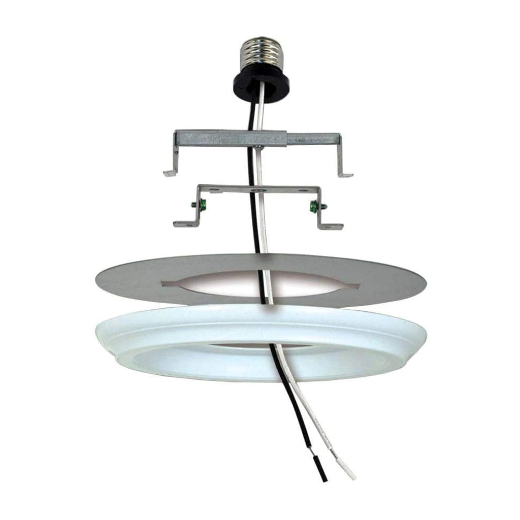 12, Recessed Lighting Converter Kit, 8" Diameter, White Plastic Medallion, Set of 2