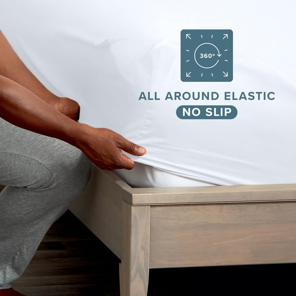 2-Pack Fitted Sheet 1800 Ultra-Soft (Twin XL, White)