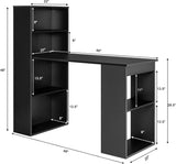 Computer Desk with Bookshelf, Writing Study Desk with Storage Shelves & CPU Stand, Modern Compact Computer Workstation
