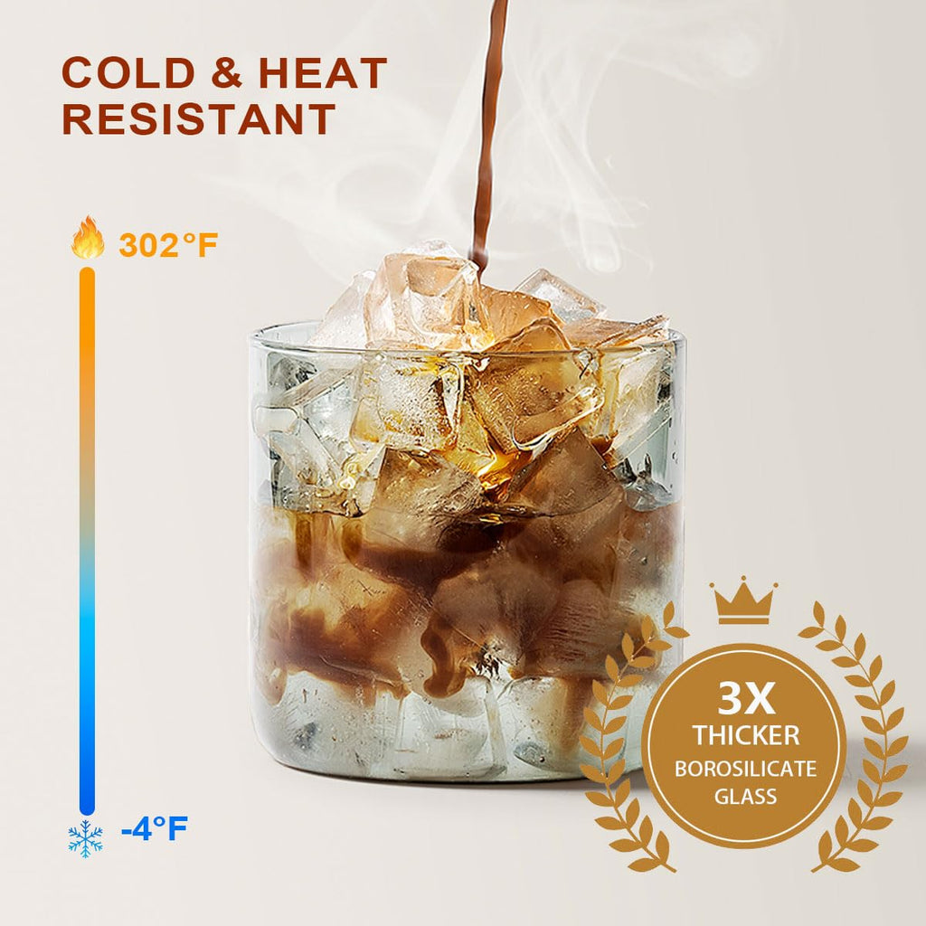 Glass Coffee Canister 900ml x 2 Jar, Airtight Food Storage Container with Pop Lid, Kitchen High Borosilicate Glass