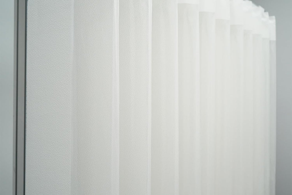 Motorized Sheer Vertical Blinds Work with Alex Google Home, Light Filtering Smart Vertical Blind Sliding Door Blinds