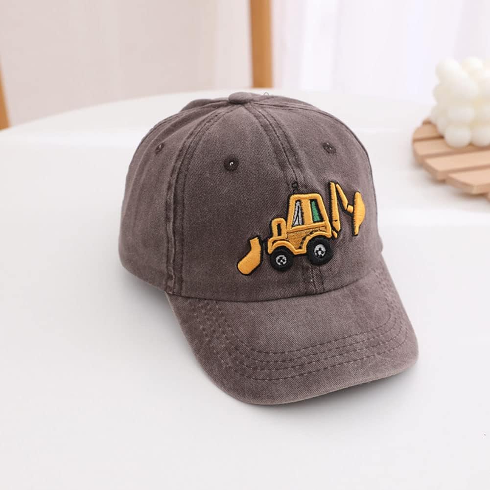 Cute Embroidery Excavator Kids Baseball Cap for Boys Girls
