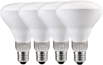 100W BR40 Flood Incandescent Light Bulbs, E26 Base, 4-Pack
