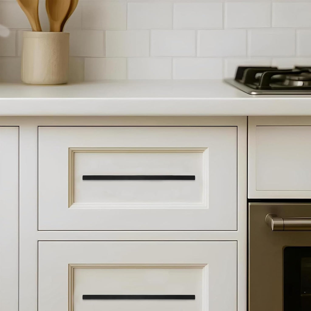 18 Inch Appliance Pull Matte Black Kitchen Square Cabinet Handles Solid Heavy Drawer Pulls Kitchen Cabinet