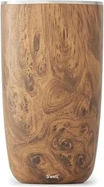 Stainless Steel Wine Chiller, Holds 750ml Bottle, Teakwood, Triple Layered Vacuum Insulated Container Keeps Bottles