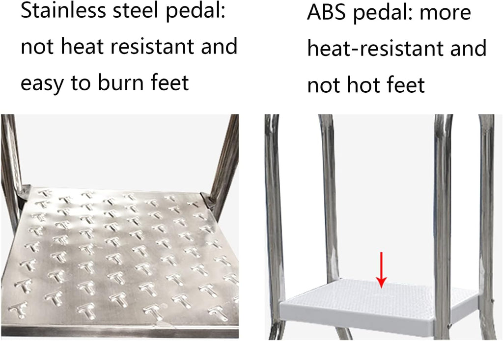 52" High Above Ground Swimming Pool Ladder,304 Stainless Steel,4 Steps Ladder,Max Load Capacity 500 lb