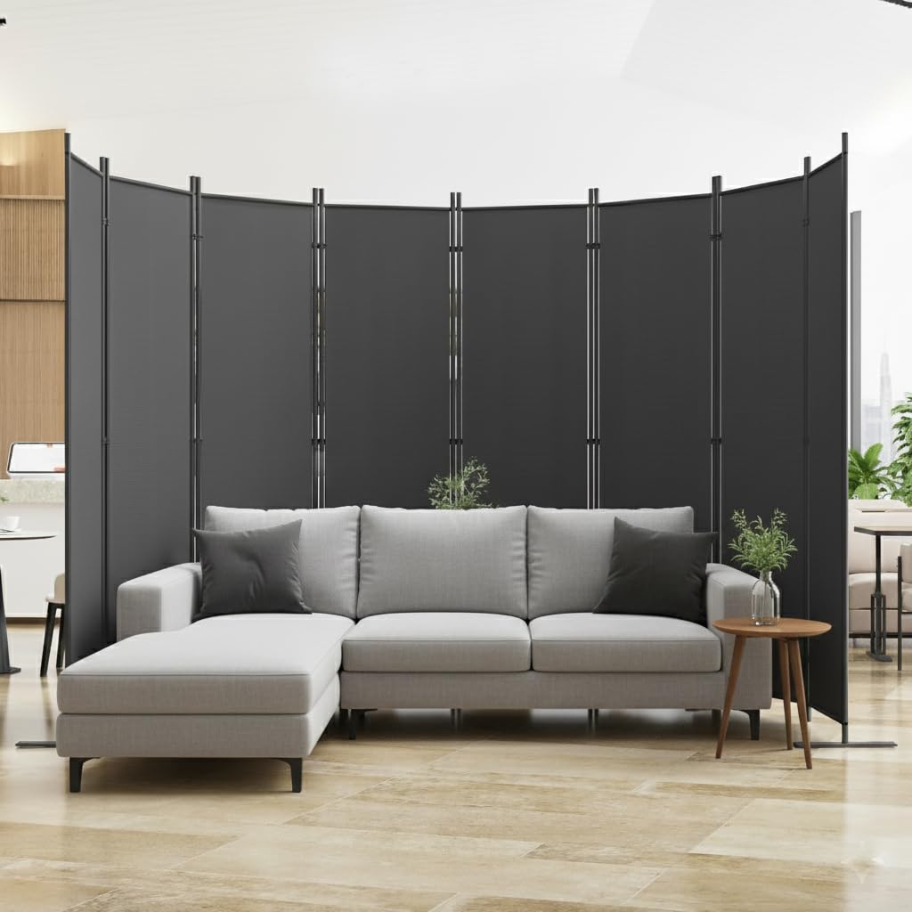 Room Divider 6FT Portable Folding Privacy Screen, 8 Panel Fabric Room Divider Extra Wide Freestanding Room Partition