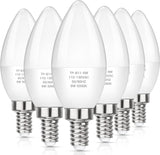 E12 LED Candelabra Light Bulbs 60W Equivalent, Daylight White 5000K 600 Lumen Chandelier Bulb, 6W B11 Candle Base
