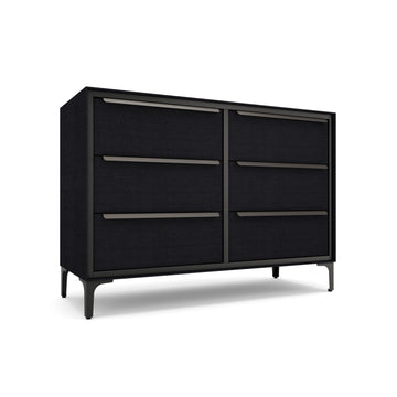 Naima 6-Drawer Premium Fabric Dresser, Waterproof, Black