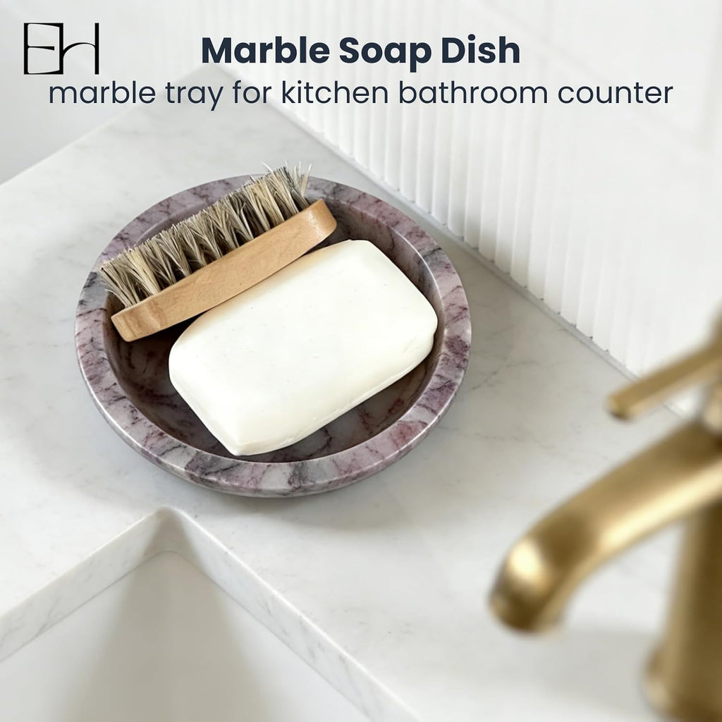 Marble Jewelry Dish 5.5 INCH | Calacatta Viola Small Marble Bowl, Decorative Marble Trinket Tray for & Keys, Holder